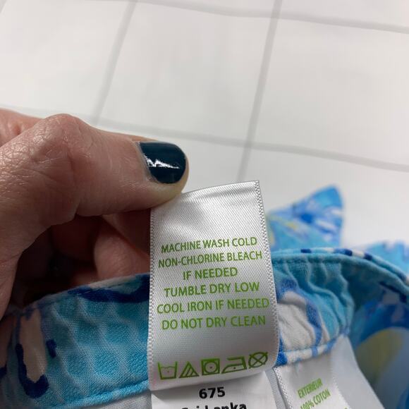 Lilly Pulitzer Shorts Womens 00 Blue Adie Breakwater Daisy Preppy Floral Casual - Picture 7 of 12